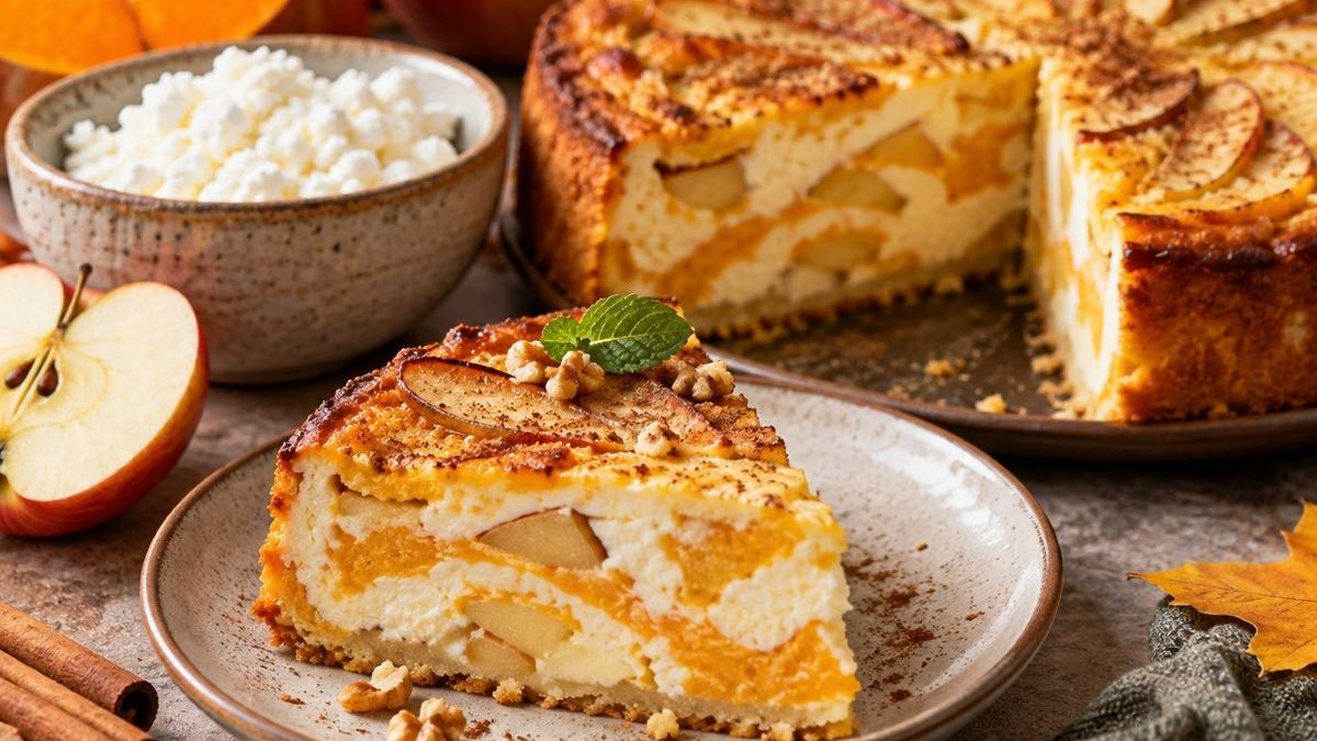 Мармурова запіканка з яблуками