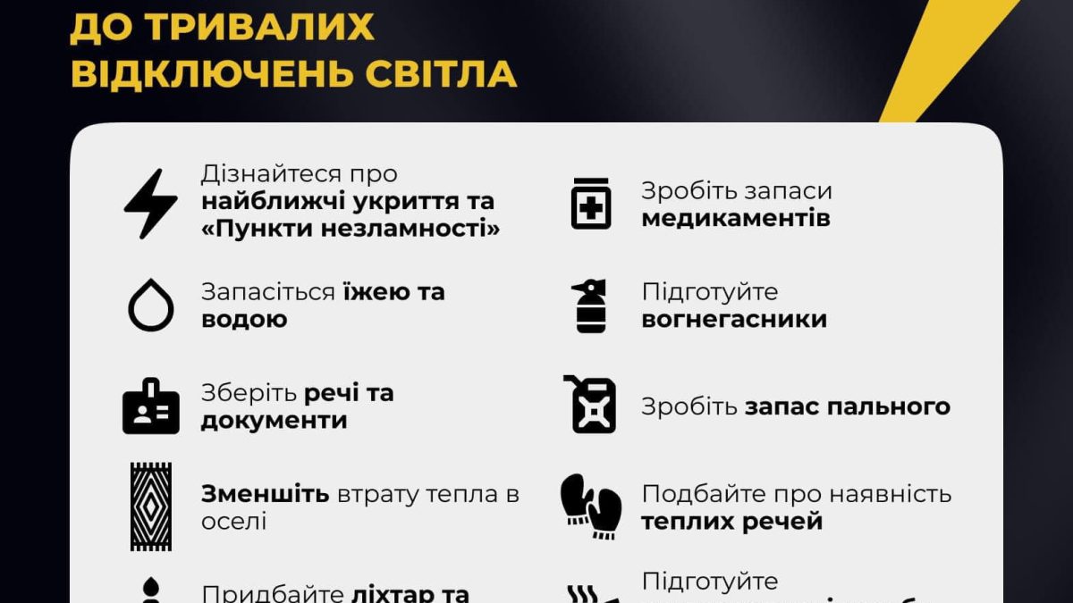 Як підготуватися до тривалих відключень світла - поради поліції