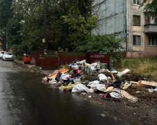 Купа сміття у Кам’янському на вулиці Михайла Грушевського
