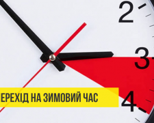 Годинник зі стрілками, переведеними на зимовий час, — перехід часу в Україні 2026