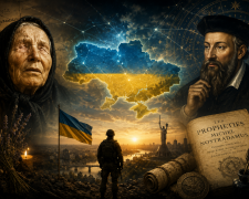 Куля ясновидця з відображенням карти України на тлі нічного неба — символічне зображення до статті про пророцтва щодо закінчення війни