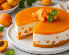 Ніжний мусовий торт з абрикосами 