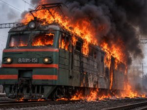 П’ятихатки знову під ударом: дрон пошкодив електровоз і вагон