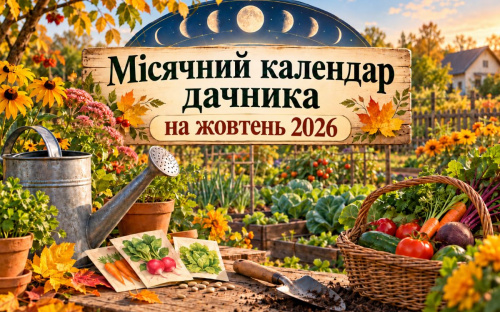 Місячний календар городника на жовтень 2026: сприятливі дні для посадок та повний список робіт