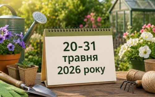 Місячний посівний календар городника та садівника на останню декаду травня 2026