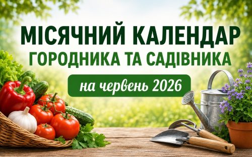 Місячний календар городника та садівника на червень 2026: вдалі дні для посіву, пересадки та поливу 