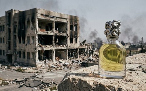 Блогерка з Дніпропетровщини просуває «осінній аромат» на тлі зруйнованого об'єкта в Павлограді