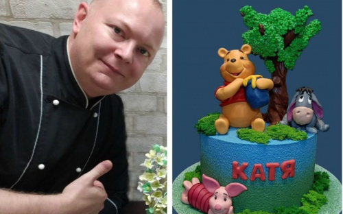 Відомий кондитер з Дніпра Дмитро Нікіфоренко зачарував поціновувачів солоденького тортом у стилі Вінні Пуха