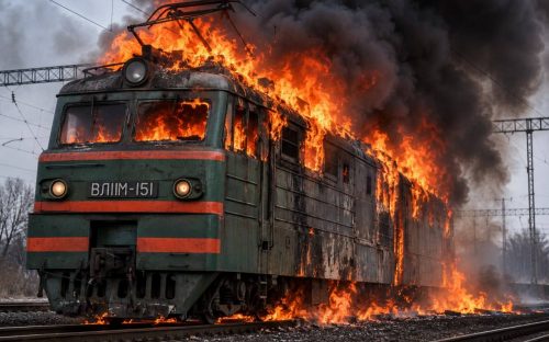 П’ятихатки знову під ударом: дрон пошкодив електровоз і вагон