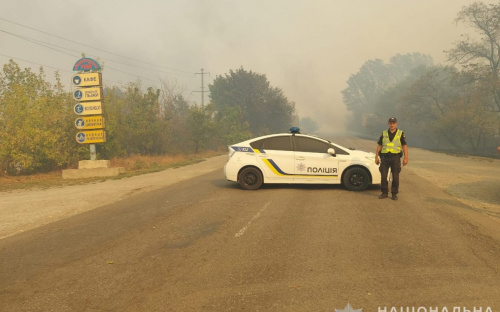 На лівобережжі Кам’янського триває масштабна пожежа: поліція перекрила деякі шляхи - відео