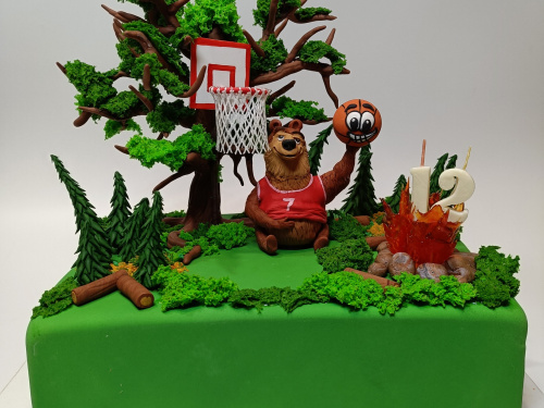 Коли торт - це мистецтво: кондитер з Дніпропетровщини створив панорамний торт «Мішка-баскетболіст»