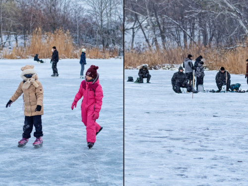 Зимова казка на Лівобережному каналі: як кам’янчани розважаються на льоду