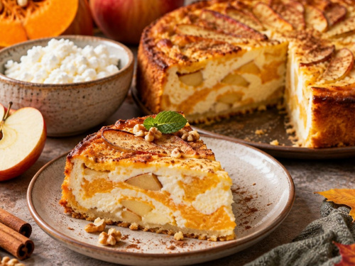 Мармурова запіканка з яблуками
