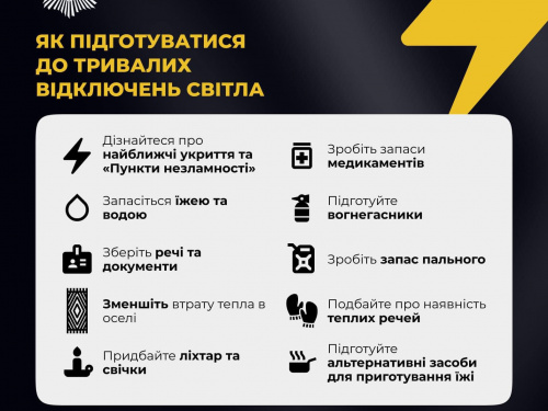 Як підготуватися до тривалих відключень світла - поради поліції