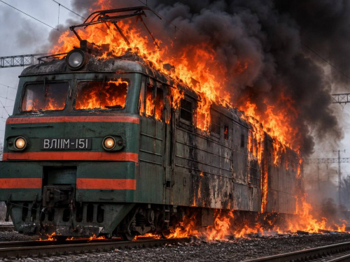 П’ятихатки знову під ударом: дрон пошкодив електровоз і вагон