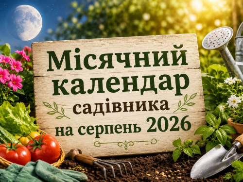 Місячний календар садівника на серпень 2026