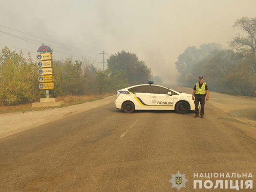 На лівобережжі Кам’янського триває масштабна пожежа: поліція перекрила деякі шляхи - відео