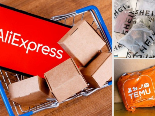 Посилки з AliExpress, Temu. Фото колаж.