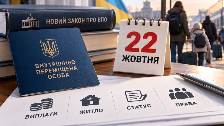 З 22 жовтня в Україні набирає чинності новий Закон про ВПО