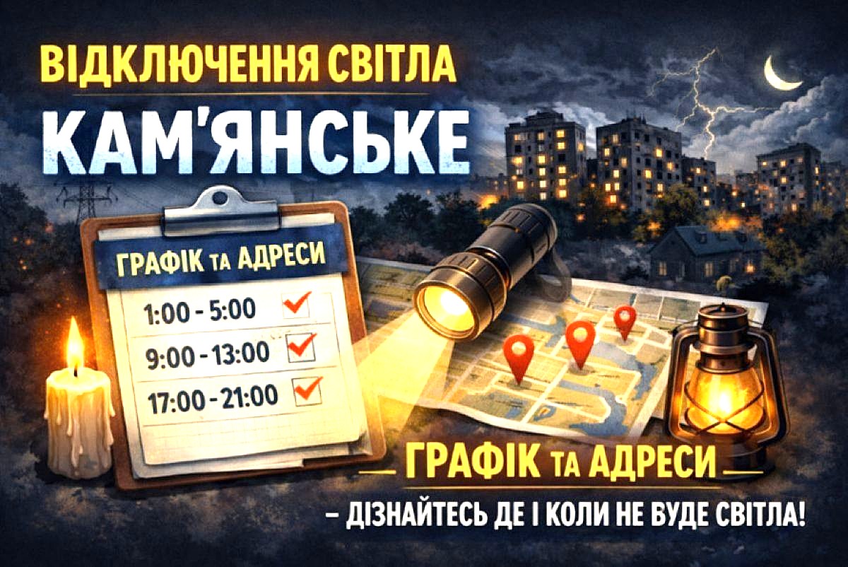 У Кам'янському 25 червня вимикатимуть світло