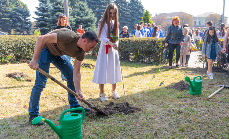 У Кам'янському в пам'ять про загиблих на війні земляків висадили калинову алею