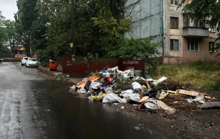 Купа сміття у Кам’янському на вулиці Михайла Грушевського