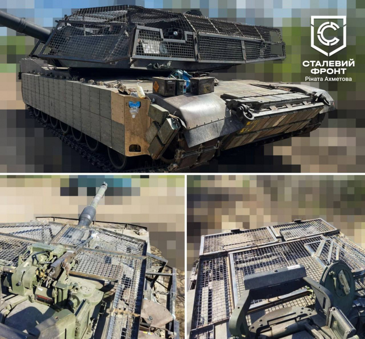 Сталеві екрани від "Сталевого фронту" Ріната Ахметова захищають танки Abrams від FPV
