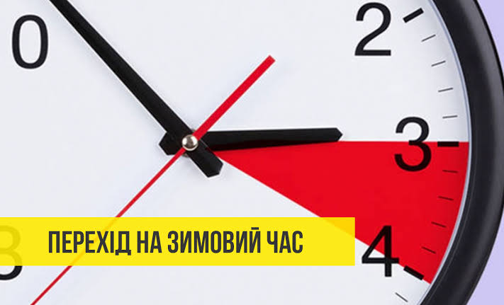 Годинник зі стрілками, переведеними на зимовий час, — перехід часу в Україні 2026