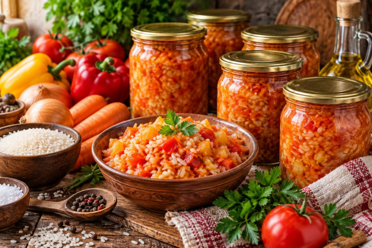 Салат із рисом та овочами «Щедра осінь» на зиму: простий рецепт без зайвого клопоту