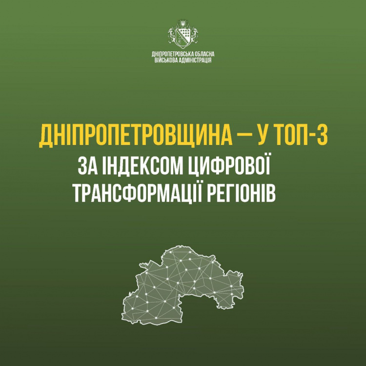 Дніпропетровщина – цифровий лідер: область посіла третє місце рейтингу індексу трансформації