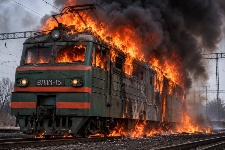 П’ятихатки знову під ударом: дрон пошкодив електровоз і вагон