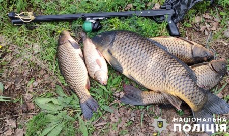 На Кам’янському водосховищі правоохоронці затримали браконьєрів, які ловили рибу гарпунним арбалетом