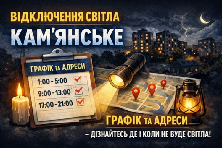 У Кам'янському в суботу, 2 травня, вимикатимуть світло