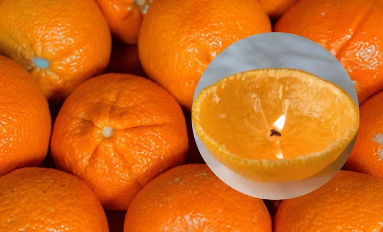 Не викидайте мандаринові кірки: лайфхак, як зробити свічку за дві хвилини