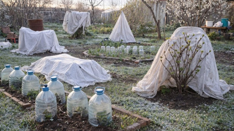 Раптові заморозки до -3°C на Дніпропетровщині: дієві методи порятунку висадженої розсади та квітучих садів