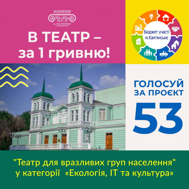 В театр за одну гривню - муздрам Кам'янського просить допомогти "голосами"