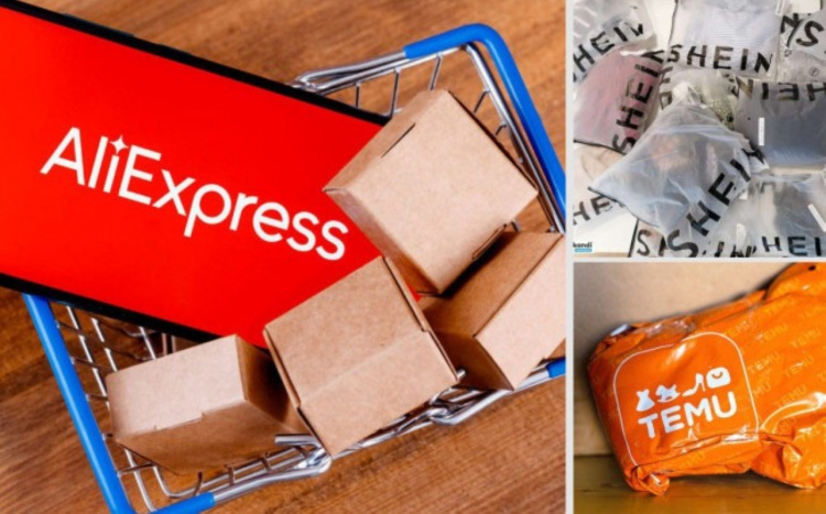 Посилки з AliExpress, Temu. Фото колаж.