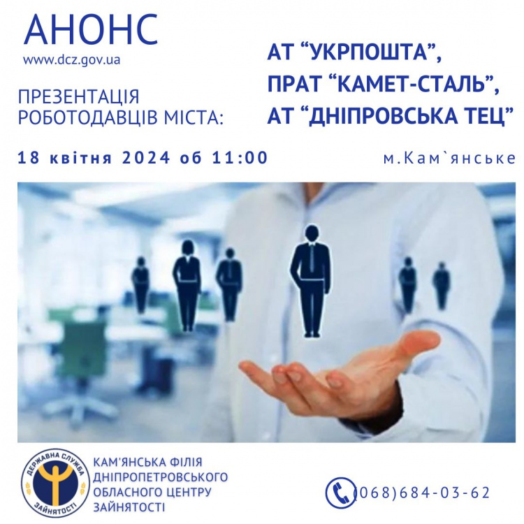 “Укрпошта”, “Камет-Сталь” та “Дніпровська ТЕЦ” шукають в Кам'янському співробітників: які умови пропонують